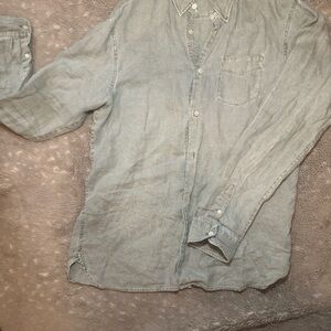 All Saints Gray Linen Shirt